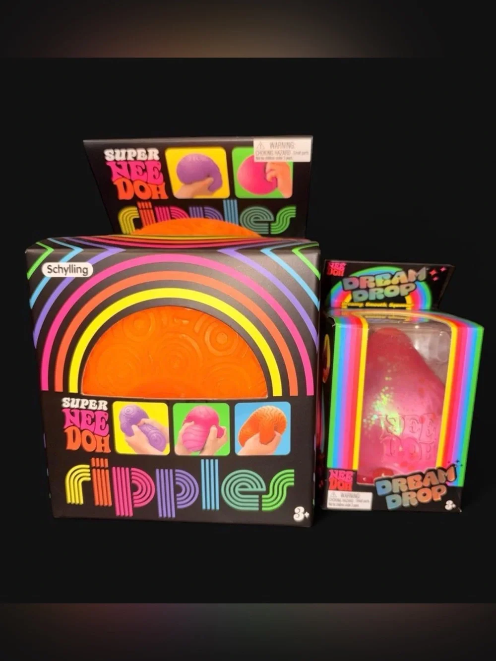 Super NeeDoh Ripples and Dream Drop Stress Toy — Orange/Pink